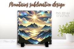 Magic mountains slate design png | Fanatsy night landscape Product Image 1