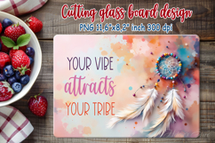 Boho dreamcatcher kitchen glass cutting board sublimation Product Image 3