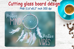 Boho dreamcatcher kitchen glass cutting board sublimation Product Image 4