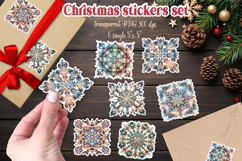 Christmas snowflakes printables stickers |Cute snowflake png Product Image 1