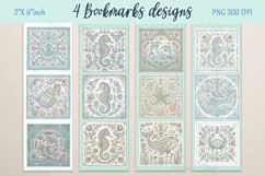 Pastel sea life pattern Printable bookmark png |4 Book craft Product Image 1