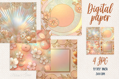 Summer fruits digital paper | Gold and pearl scrap booking Product Image 1