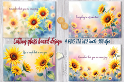 Sunflowers cutting board sublimation png | Watercolor floral Product Image 1