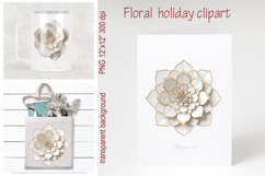 Paper flowers sublimation design png | Cute floral clipart Product Image 3