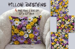 3d Spring flower pillow design | Floral sublimation designs Product Image 1