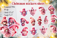 Christmas printables stickers sheet|Pink crochet magic fairy Product Image 1