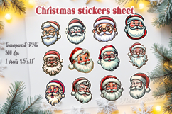 Christmas printables stickers sheet |Cute Santa Claus face Product Image 1