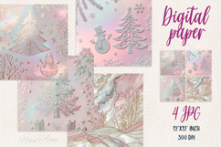 Christmas magic digital papers BUNDLE|Pink Scrap booking jpg Product Image 5