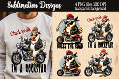 Funny Sarcastic quotes Retro biker rooster PNG Sublimation Product Image 1