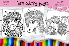 Cute horse Coloring Pages | Horse flower Coloring Book Print Product Image 1