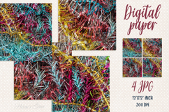 Christmas tree tinsel glitter digital papers | Scrap booking Product Image 1