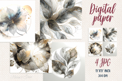 Luxury floral pattern digital papers jpeg | Scrap booking Product Image 1