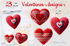 Red heart Valentines day Sublimation designs clipart png Product Image 1