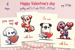 Happy Valentines day greeting card | Cute dog retro design Product Image 1