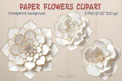 Paper flowers sublimation design png | Cute floral clipart Product Image 1