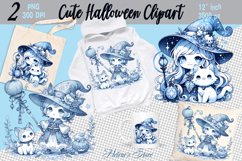 Cute Halloween Witch and cat png | Funny girl shirt designs Product Image 1