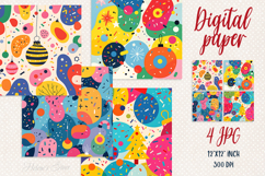 Christmas colorful abstract digital papers|Scrap booking jpg Product Image 1