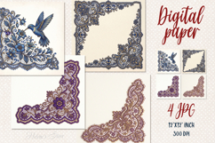 Vintage frame digital papers jpeg | Scrap booking Product Image 1