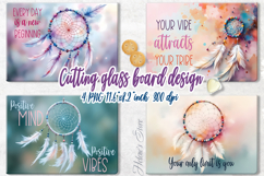 Boho dreamcatcher kitchen glass cutting board sublimation Product Image 1