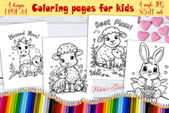 Happy Mother's Day Coloring Book Pages jpeg|Cute animals mom Product Image 1