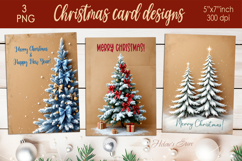 3d Christmas tree printable card|Retro Christmas designs png Product Image 1