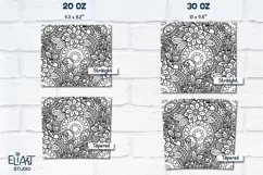 Floral Tumbler Wrap | Floral Mandala Sublimation 20 30 OZ Product Image 2