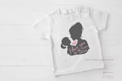 Mother and Daughter Silhouette SVG, Girl Mom Quote 003 xx Product Image 3