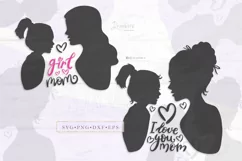 Girl Mom Svg, Mother Daughter Silhouette Design 003 xx Product Image 1