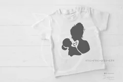 Mother Daughter Svg, Girl & Mom Silhouette 003 xx Product Image 2