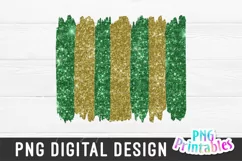 Glitter Brush Strokes Background PNG | Green and Gold Product Image 1