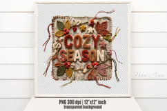 Cozy Season Chenille Embroidered Patch Puffy Autumn PNG Product Image 2
