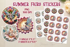 Summer fairy Printable stickers | Cute fairy flower sticker Product Image 1