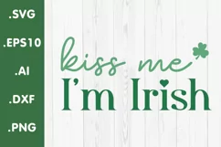 Kiss Me I'm Irish Trendy Writing Retro Vintage St. Patrick's Product Image 1