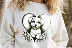 Dog mom heart Valentines day Sublimation clipart sketch png Product Image 2