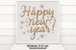 Bright Happy New Year quote sublimation design clipart png Product Image 1