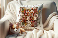 Cozy Season Chenille Embroidered Patch Puffy Autumn PNG Product Image 1