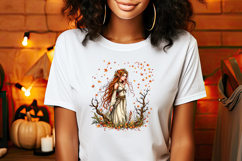 Cute watercolor girl elf autumn sublimation design png Product Image 3