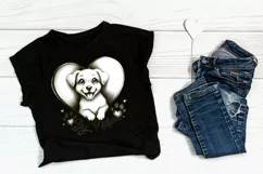 Dog mom heart Valentines day Sublimation clipart sketch png Product Image 3