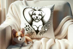 Dog mom heart Valentines day Sublimation clipart sketch png Product Image 4