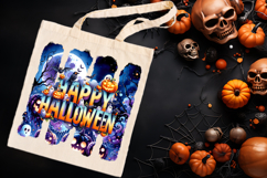 Happy Halloween cute brush strokes t shirt design png Product Image 3