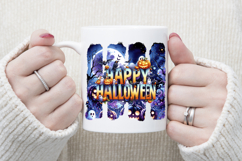 Happy Halloween cute brush strokes t shirt design png Product Image 4