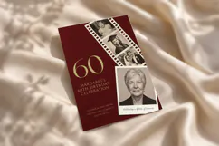 60th Birthday Invitation Template, Burgundy Gold Photo Product Image 4
