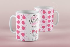 Valentine's day Mug Wrap, 11 &amp; 15 Oz Mug Sublimation Design Product Image 4