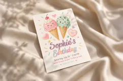 Ice Cream Birthday Invitation Canva Template Product Image 4