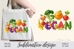 Funny Quote Go Vegan clipart | Cute sublimation design png Product Image 1
