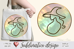 Cute witch t shirt round design png | Scary pumpkin face Product Image 1