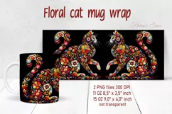 Flower cat Mug Sublimation png| Flowers cat |Art cat bouquet Product Image 2