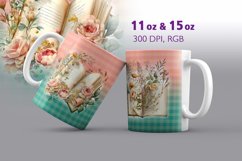 Vintage Books Checkered Mug Sublimation Product Image 2