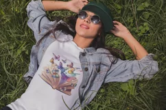 Vintage Floral Book with Butterflies T-Shirt Sublimation Product Image 4