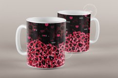 Valentine's day Mug Wrap, Heart Glitter Design, 11 &amp; 15 Oz Product Image 4